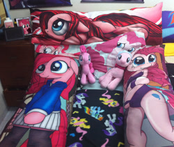 Size: 2292x1936 | Tagged: artist needed, safe, pinkie pie, body pillow, irl, meme, much pinkie, photo, pinkamena diane pie, plushie