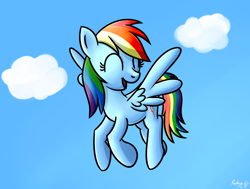 Size: 1280x969 | Tagged: safe, artist:replacer808, derpibooru import, rainbow dash, pegasus, pony, happy, solo