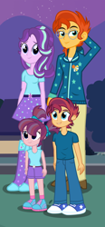 Size: 1736x3752 | Tagged: safe, artist:themexicanpunisher, starlight glimmer, sunburst, oc, oc:star shine, oc:sunlight ray, equestria girls, clothes, equestria girls-ified, family, female, male, offspring, parent:starlight glimmer, parent:sunburst, parents:starburst, shipping, starburst, straight