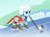 Size: 1066x790 | Tagged: safe, derpibooru import, screencap, rainbow dash, pegasus, pony, tanks for the memories, clothes, helmet, hockey, hockey puck, hockey stick, ice, ice skates, jersey, nhl, philadelphia flyers, pun, solo, visual pun