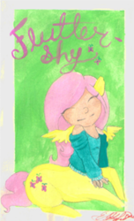 Size: 298x489 | Tagged: safe, artist:shauntinasha, fluttershy, centaur, centaurshy, eyes closed, female, solo