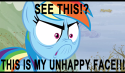 Size: 1024x600 | Tagged: safe, derpibooru import, screencap, rainbow dash, pegasus, pony, tanks for the memories, do i look angry, faic, rage