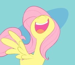 Size: 2300x2000 | Tagged: safe, artist:lyricjam, fluttershy, pegasus, pony, animated, cute, laughing, nose in the air, solo