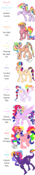 Size: 1236x6018 | Tagged: safe, artist:candyclumsy, artist:multi-commer, applejack, fluttershy, pinkie pie, princess ember, rainbow dash, rarity, starlight glimmer, sunset shimmer, twilight sparkle, oc, alicorn, earth pony, hybrid, pegasus, pony, comic:the great big fusion, eyelashes, eyeshadow, fusion, fusion:empress eternal party, fusion:excellent pasture eclair, fusion:fluttering zap apple pie, fusion:princess glimmering ball, fusion:princess supreme ball, fusion:queen all nighter, fusion:rainbow cupcake, fusion:zap apple cake, hair bun, makeup, merge