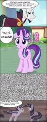 Size: 604x1555 | Tagged: safe, edit, edited screencap, screencap, chancellor neighsay, starlight glimmer, twilight sparkle, twilight sparkle (alicorn), alicorn, pony, unicorn, school raze, the cutie re-mark, to where and back again, bad future, comic, denial, doctor lychee, dragonball z abridged, plan to eradicate christmas, screencap comic, static, trunks, wasteland