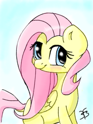 Size: 1536x2048 | Tagged: safe, artist:1understatement, fluttershy, pegasus, pony, female, mare, pink mane, solo, yellow coat