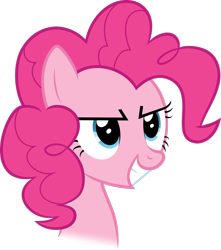 Size: 1600x1809 | Tagged: safe, artist:gezawatt, pinkie pie, earth pony, pony, .ai available, bust, colored, digital art, portrait, simple background, sly, solo, transparent background, vector