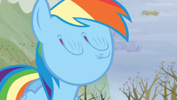 Size: 1280x720 | Tagged: safe, derpibooru import, edit, edited screencap, screencap, rainbow dash, pegasus, pony, tanks for the memories, do i look angry, nightmare fuel, no eyes, not salmon, wat, wtf