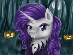 Size: 1600x1200 | Tagged: safe, artist:studentlaure, rarity, pony, undead, unicorn, vampire, vampony, halloween, nightmare night, solo