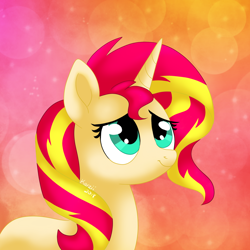 Size: 1280x1280 | Tagged: safe, artist:karzii, sunset shimmer, pony, unicorn, female, mare, solo