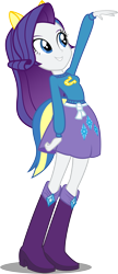 Size: 4417x10210 | Tagged: safe, artist:glitchking123, rarity, equestria girls, .ai available, .svg available, absurd resolution, boots, canterlot high, clothes, fake tail, pony ears, school spirit, simple background, skirt, solo, sweater, transparent background, vector, wondercolts
