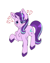 Size: 842x1066 | Tagged: safe, artist:thedefinitionofsad, starlight glimmer, pony, unicorn, blushing, chest fluff, colored hooves, cute, ear fluff, eye clipping through hair, eyebrows visible through hair, glimmerbetes, heart, heart eyes, leg fluff, solo, unshorn fetlocks, wingding eyes