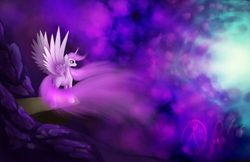 Size: 1600x1035 | Tagged: safe, artist:xormak, princess celestia, alicorn, pony, female, mare, pink mane, solo, white coat, white wings, wings