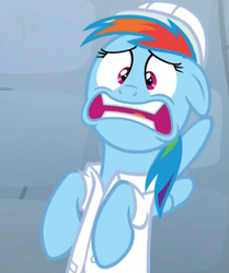 Size: 901x1079 | Tagged: safe, derpibooru import, screencap, rainbow dash, pegasus, pony, tanks for the memories, faic, solo