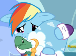Size: 1185x881 | Tagged: safe, derpibooru import, screencap, rainbow dash, tank, pegasus, pony, tanks for the memories, clothes, crying, cute, daaaaaaaaaaaw, dashabetes, dashie slippers, female, floppy ears, hnnng, mare, sadorable, teary eyes, weapons-grade cute