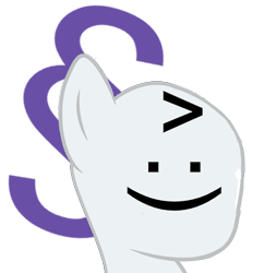 Size: 507x523 | Tagged: safe, rarity, pony, unicorn, ^:) §, emoticon, emoticon face, meme