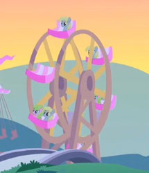 Size: 247x287 | Tagged: safe, screencap, daisy, derpy hooves, flower wishes, pony, the cutie mark chronicles, background pony, clones, cropped, derpies, female, ferris wheel, mare, multeity, self ponidox, unstoppable force of derp