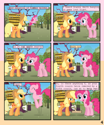 Size: 900x1080 | Tagged: safe, artist:lister-of-smeg, applejack, pinkie pie, earth pony, pony, comic:zap-o-lantern, comic, trash