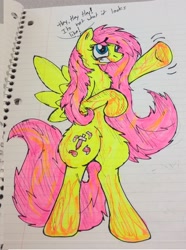 Size: 2128x2856 | Tagged: safe, artist:mineaime, fluttershy, pegasus, pony, .mov, blood, cutie mark, fluttershed, not what it looks like, solo, traditional art