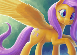 Size: 1981x1400 | Tagged: safe, artist:dahtamnay, fluttershy, pegasus, pony, cute, female, mare, shyabetes, solo, spread wings, wings