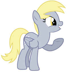 Size: 6180x6502 | Tagged: safe, artist:estories, derpy hooves, pegasus, pony, absurd resolution, female, mare, raised hoof, simple background, solo, transparent background, vector