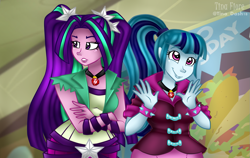 Size: 1129x714 | Tagged: safe, artist:tinacrazy29, aria blaze, sonata dusk, equestria girls, rainbow rocks, cute, scene interpretation, sonatabetes, wide hips