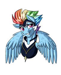 Size: 1800x2200 | Tagged: safe, artist:jack-pie, derpibooru import, rainbow dash, zapp, pegasus, pony, clothes, female, power ponies, simple background, solo, superhero, transparent background