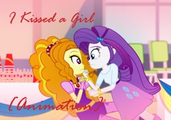 Size: 1066x749 | Tagged: safe, artist:amante56, adagio dazzle, rarity, equestria girls, rainbow rocks, adagity, female, i kissed a girl, implied shipping, katy perry, lesbian, shipping, song reference