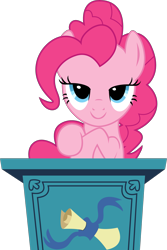 Size: 3515x5251 | Tagged: safe, artist:tomfraggle, part of a set, pinkie pie, earth pony, pony, applebuck season, podium, simple background, solo, transparent background, vector