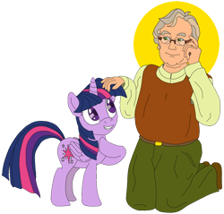 Size: 770x735 | Tagged: safe, artist:lycanianspike, derpibooru import, twilight sparkle, twilight sparkle (alicorn), alicorn, human, pony, atheism, female, glasses, irony, mare, richard dawkins