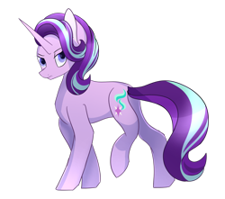 Size: 1280x1129 | Tagged: safe, artist:lattefox3, starlight glimmer, pony, unicorn, female, frown, long horn, looking at you, mare, simple background, solo, transparent background