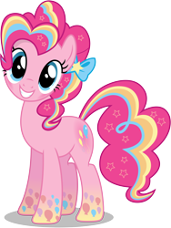 Size: 6000x8000 | Tagged: safe, artist:caliazian, pinkie pie, earth pony, pony, twilight's kingdom, .ai available, absurd resolution, let the rainbow remind you, looking at you, rainbow power, simple background, smiling, solo, transparent background, vector