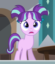 Size: 582x669 | Tagged: safe, screencap, starlight glimmer, pony, unicorn, the cutie re-mark, cropped, female, filly, filly starlight glimmer, open mouth, shocked, solo, younger