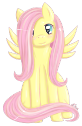 Size: 1653x2542 | Tagged: safe, artist:trulyniku, fluttershy, pegasus, pony, female, mare, pink mane, solo, yellow coat