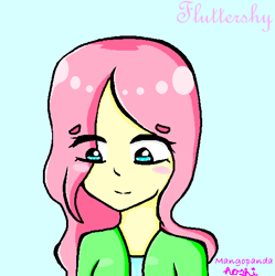 Size: 544x547 | Tagged: safe, artist:mangopanda1, fluttershy, human, humanized, pony coloring, solo