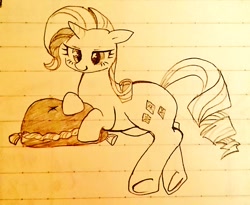 Size: 1024x840 | Tagged: safe, artist:potetecyu_to, rarity, pony, unicorn, lined paper, solo, traditional art