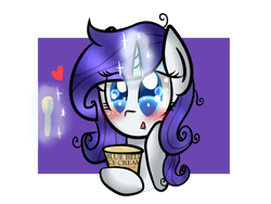 Size: 1600x1200 | Tagged: safe, artist:artypaints, rarity, pony, unicorn, female, horn, ice cream, mare, purple mane, solo, white coat