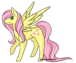 Size: 1000x836 | Tagged: safe, artist:evaneverafter, fluttershy, pegasus, pony, female, mare, pink mane, solo, yellow coat