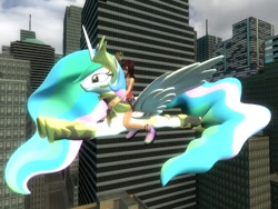 Size: 1024x768 | Tagged: safe, artist:sonic5421, princess celestia, alicorn, pony, 3d, gmod, kairi, keyblade, kingdom hearts