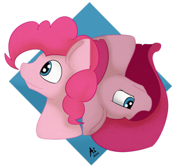 Size: 1280x1229 | Tagged: safe, pinkie pie, earth pony, pony, aidraws, duality, female, mare, pink coat, pink mane, pinkamena diane pie