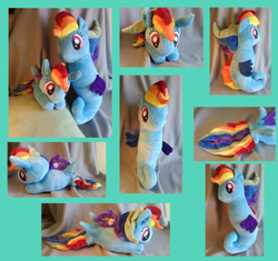 Size: 500x469 | Tagged: safe, artist:emilou1985, derpibooru import, rainbow dash, seapony (g4), duo, female, irl, photo, plushie, seaponidox, seaponified, seapony rainbow dash, self ponidox, species swap