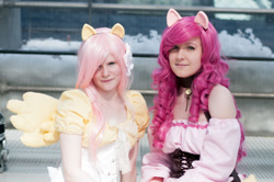 Size: 1024x680 | Tagged: safe, fluttershy, pinkie pie, human, cosplay, irl, irl human, photo