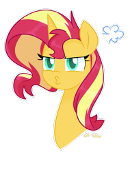 Size: 761x1001 | Tagged: safe, artist:ch-chau, sunset shimmer, grumpy face, simple background, transparent background