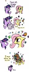 Size: 774x1920 | Tagged: safe, artist:horsejokes, derpibooru import, fluttershy, twilight sparkle, butterfly, pegasus, pony, :t, animal, carrying, comic, context is for the weak, cute, dialogue, empty eyes, floppy ears, frown, grimcute, i must go, lepidopterophobia, open mouth, scared, smiling, wat, wide eyes