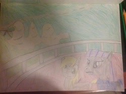 Size: 2592x1936 | Tagged: safe, artist:didgereethebrony, derpy hooves, maud pie, pony, australia, blue mountains, traditional art