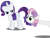 Size: 1270x953 | Tagged: safe, artist:spellboundcanvas, rarity, sweetie belle, pony, unicorn, long neck, simple background, sweetie giraffe, transparent background, vector