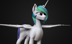 Size: 1507x936 | Tagged: safe, artist:ohmudak_wip, princess celestia, alicorn, pony, 3d, 3d model, cgi, sculpt, short hair, short mane, solo, wip, zbrush