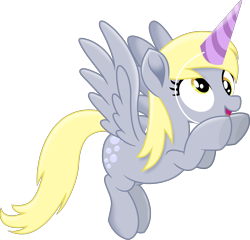 Size: 4266x4095 | Tagged: safe, artist:tralomine, derpy hooves, pegasus, pony, my little pony: the movie, .svg available, absurd resolution, fake horn, female, mare, movie accurate, simple background, solo, transparent background, vector