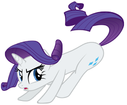 Size: 8400x7000 | Tagged: safe, artist:tardifice, rarity, pony, unicorn, sonic rainboom (episode), absurd resolution, butt bump, butt smash, implied twilight sparkle, offscreen character, open mouth, photoshop, simple background, solo, transparent background, vector