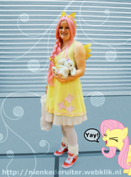 Size: 1162x1572 | Tagged: safe, artist:softijshamster, fluttershy, human, cosplay, irl, irl human, photo